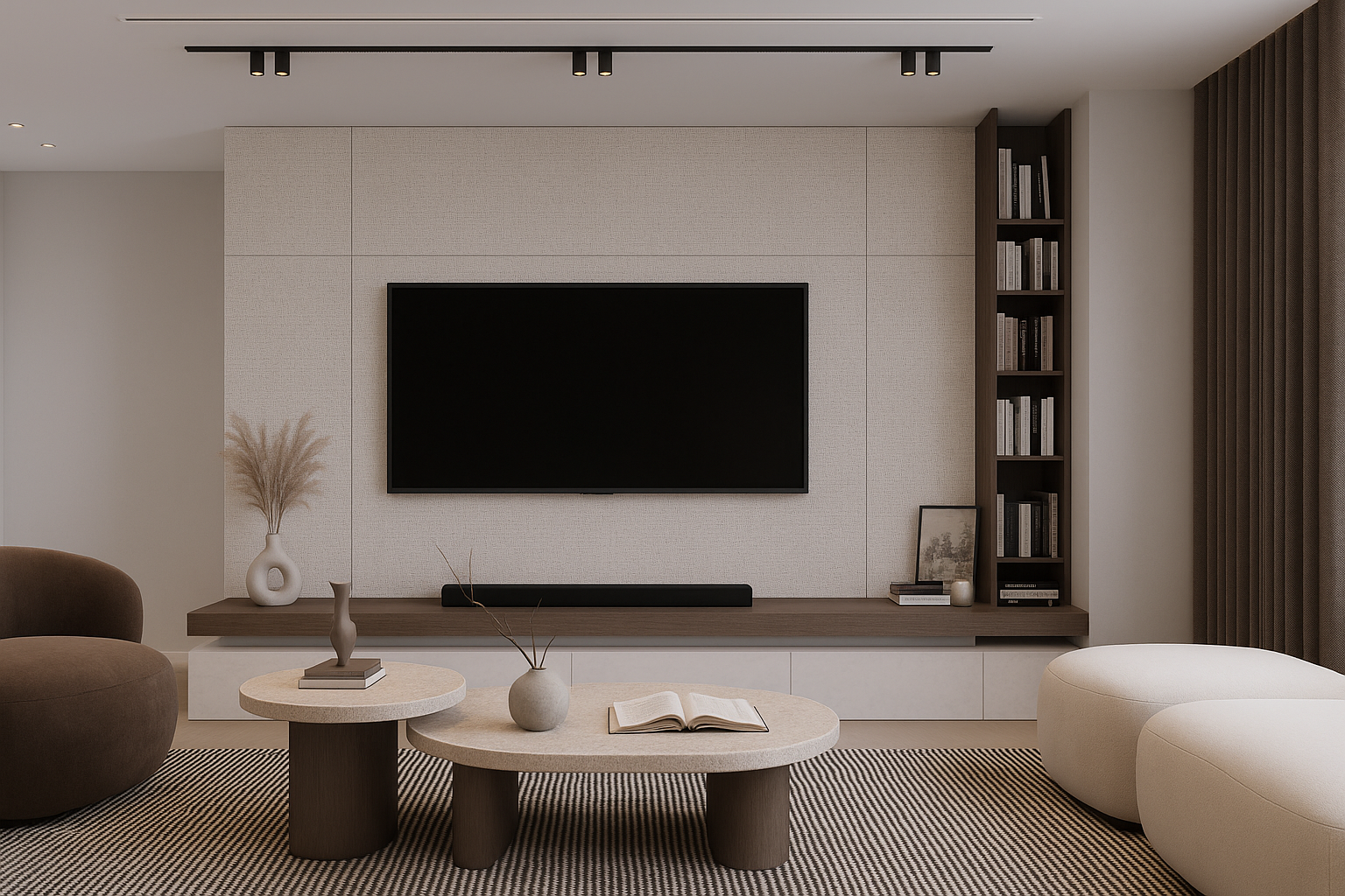 وحدة تلفزيون مودرن، خلفية ناعمة، رف جانبي، رف كتب، ديكور شاشة، ديكور تلفزيون، تصميم مودرن، وحدة تلفاز