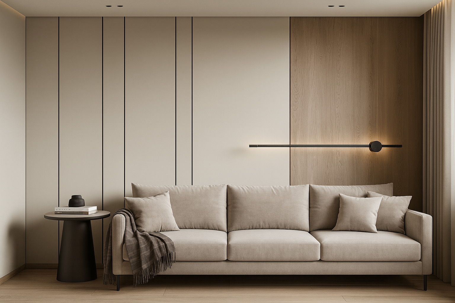 جدار ديكوري مودرن ببديل خشب وبديل شيبورد