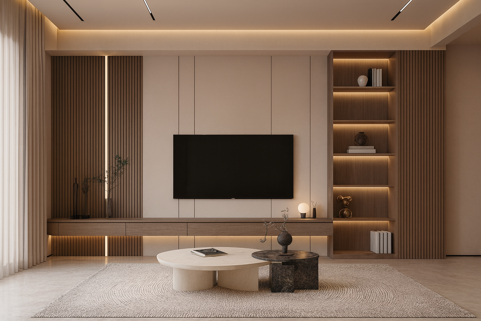 وحدة التلفاز الخشبية العصرية