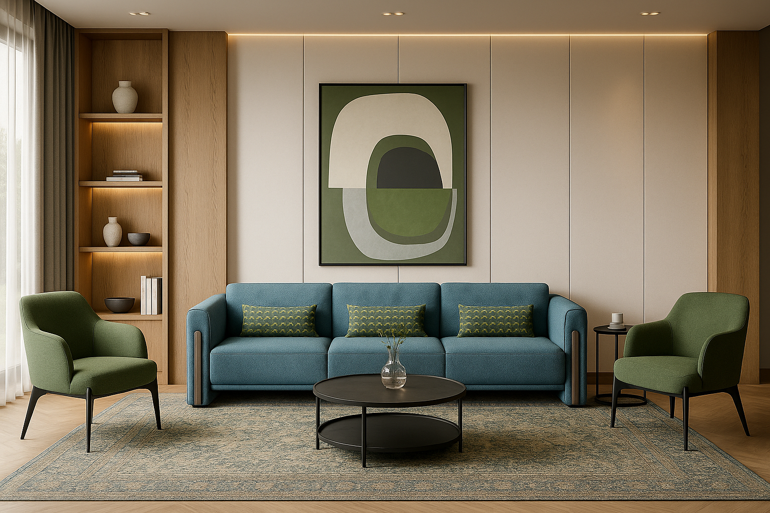 تناغم أزرق وأخضر