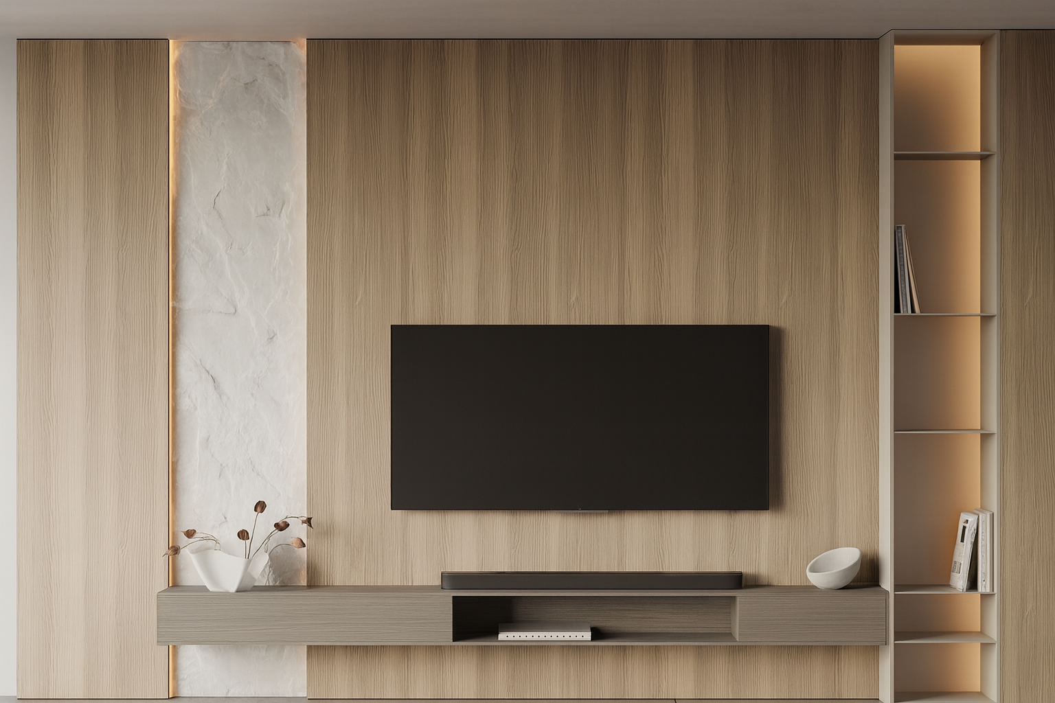 وحدة تلفاز خشب وحج